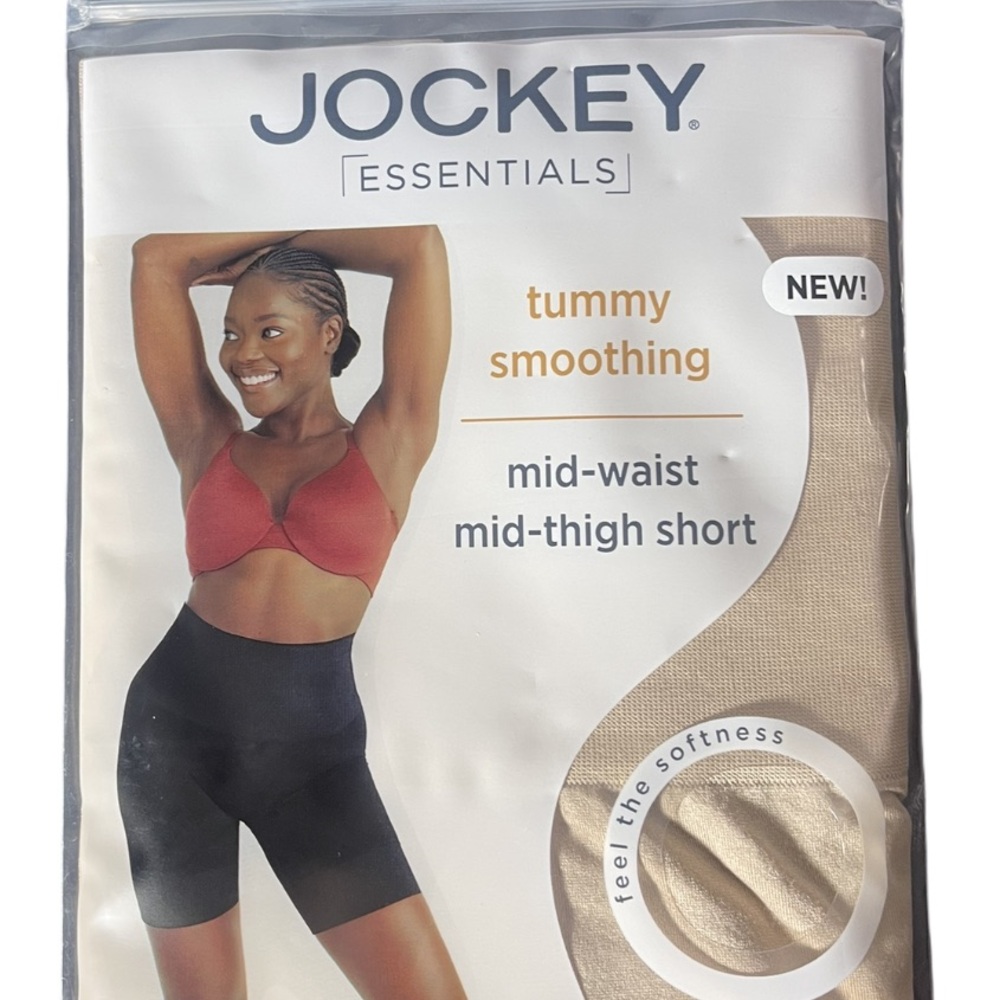 Jockey Essentials Women’s Tummy Smoothing Mid-Waist Mid-Thigh Short Small NWT